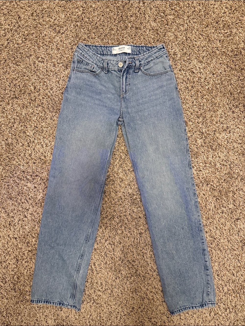 Hollister Women’s Light Blue Straight-Leg Jeans